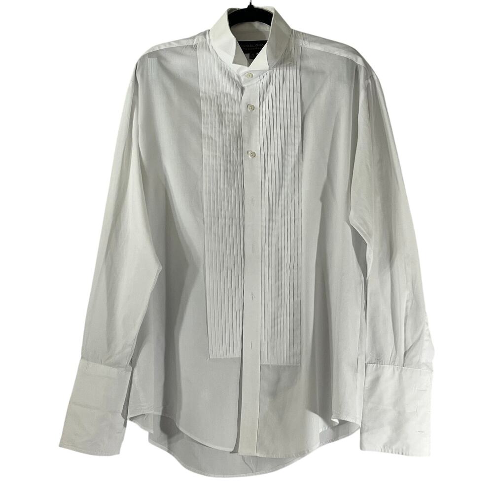 Daniel Gray Evening Wear White Long Sleeve Button-Up Dress Shirt Size 15 32/33